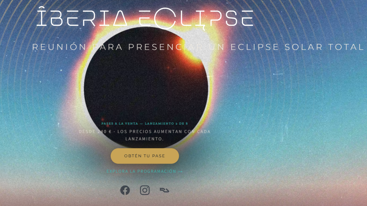 Captura de pantalla de la web en la que se promociona el festival.
