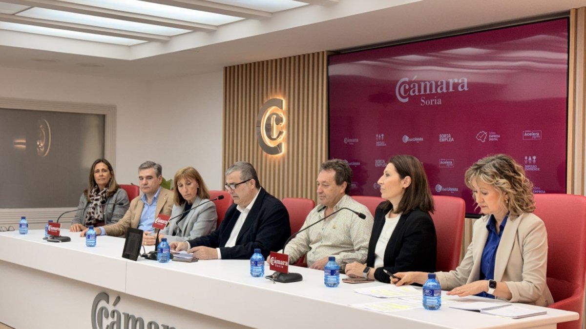 El presidente de la Cámara, Alberto Santamaría, con representantes del pleno.