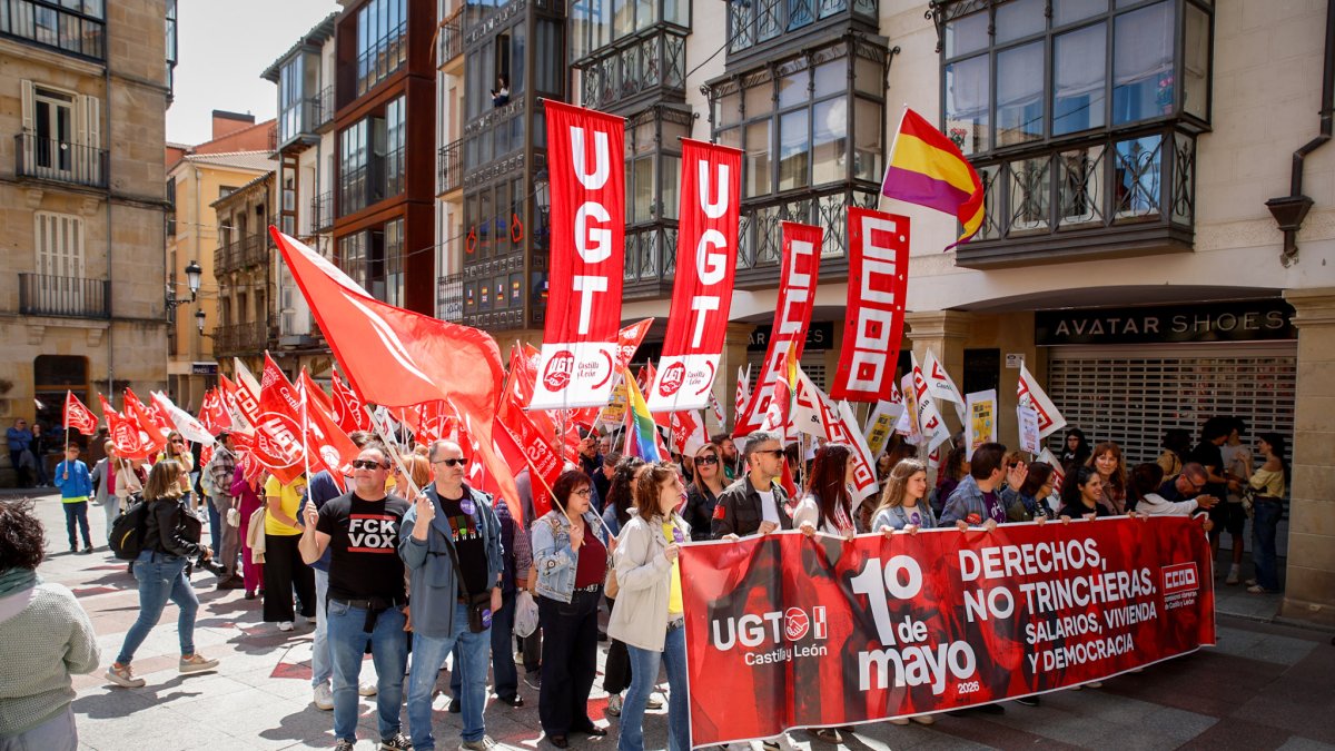 Un instante de la manifestación del pasado viernes por el 1º de Mayo.