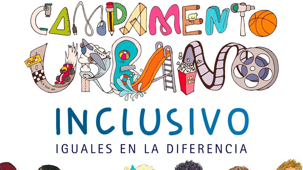 Detalle del cartel anunciador del Campamento Urbano Inclusivo de Aspace Soria.