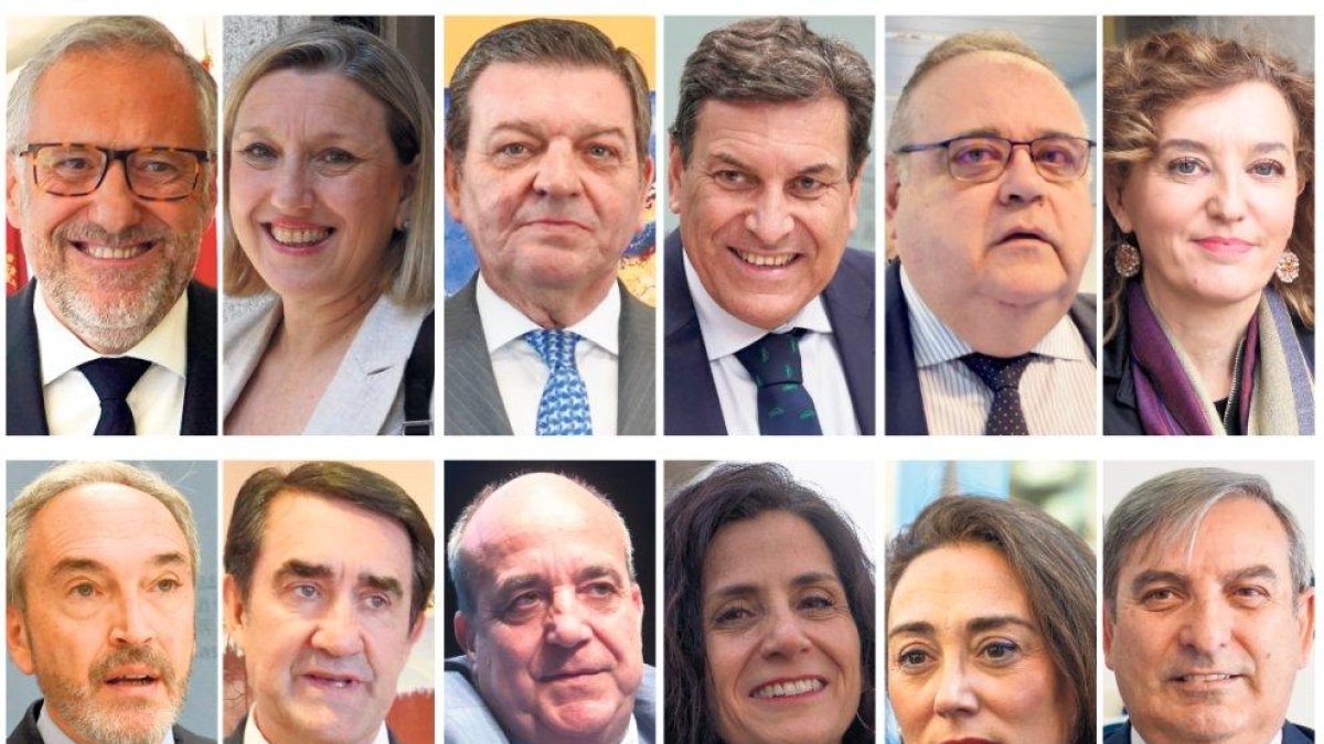 Los doce nombre de dirigentes de PP y VOX.