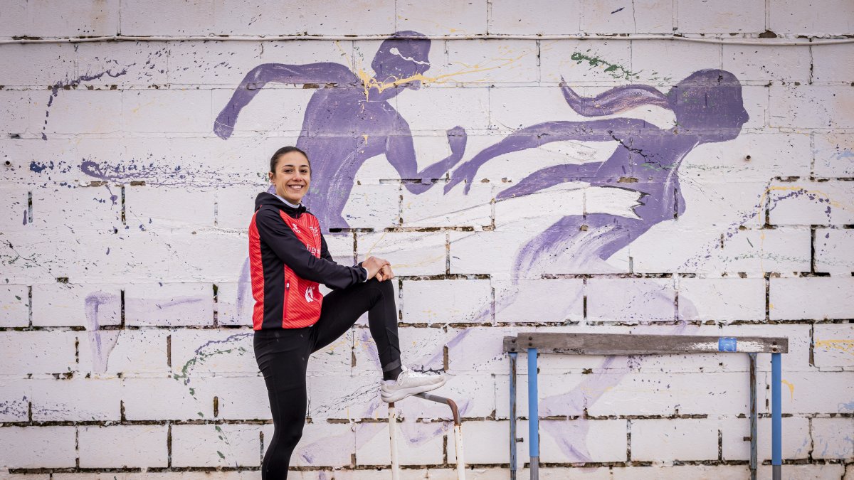Marina Muñoz durante un entrenamiento en las instalaciones de Los Pajaritos.