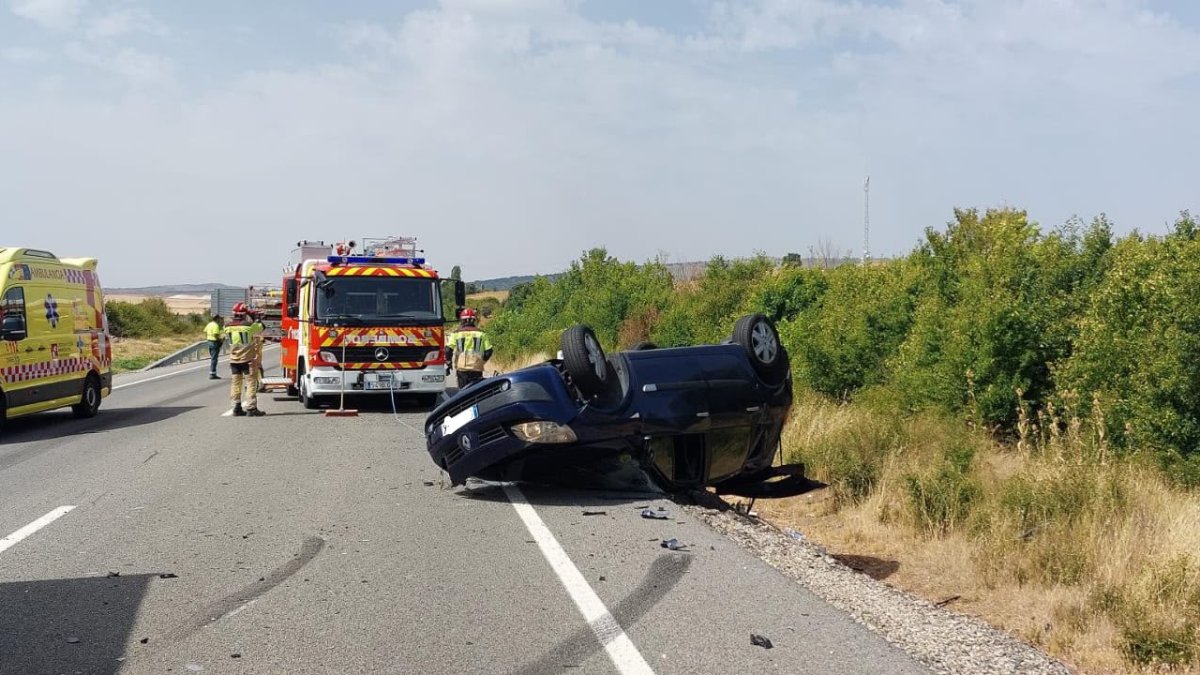 Estado en que quedó uno de los vehículos accidentados.