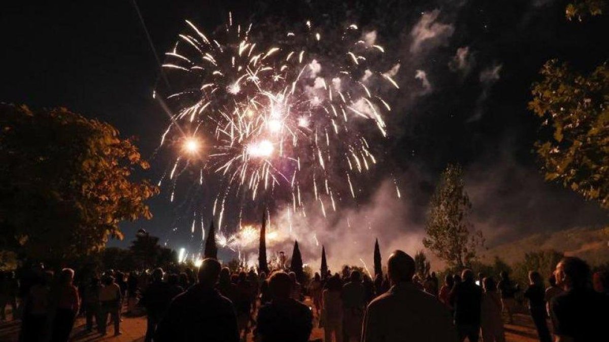 Un momento de los fuegos artificiales en las Fiestas de Valladolid.