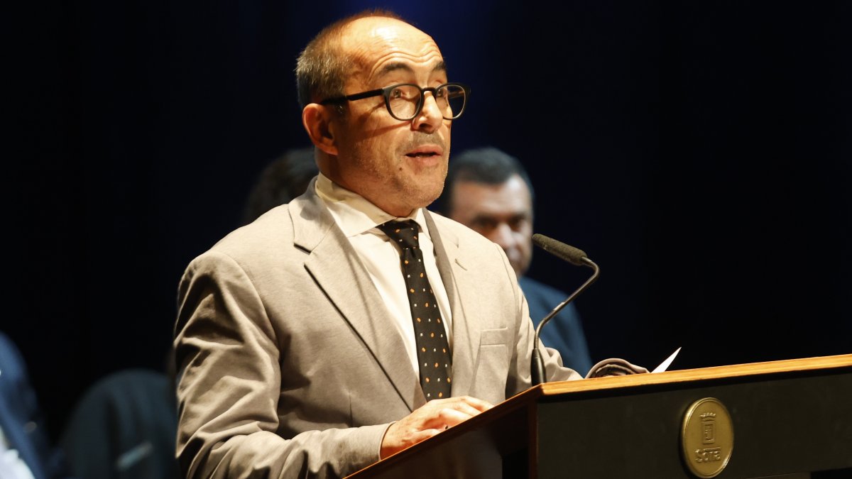 Luis Rey durante su intervención en los Premios Numancia 2026.