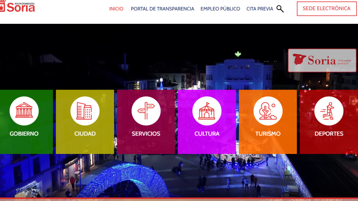 Captura de pantalla de la nueva web municipal.