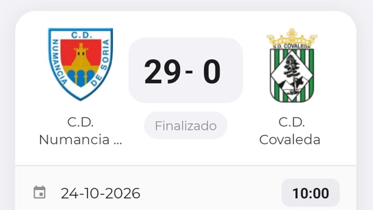 Resultado del encuentro en la categoría Alevín.