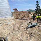 Obras de cimentación en el nuevo edificio que albergará el planetario, en Borobia.