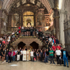 Participantes en la peregrinación en una foto de familia.