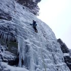 Imagen de la escalada en hielo en la Laguna Negra.
