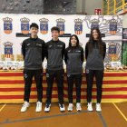 Los cuatro representantes del Club Valonsadero Bádminton en la cita aragonesa.