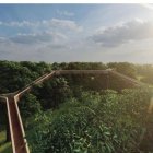 Recreación  de la pasarela que se proyecta en el campamento de La Nava en Covaleda.