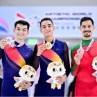 Héctor Díez Severino sube a lo más alto del podio como campeón del mundo.