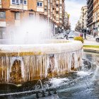 El frío invernal congeló ríos y fuentes