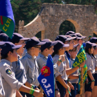 Jóvenes de la OJE, en el campamento de Covaleda-D.S.