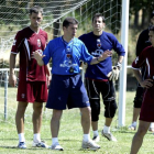 Arconada dirigiendo un entrenamiento con el Numancia en la temporada 2007-2008. HDS