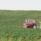 Un tractor en un campo de cultivo soriano.-ÁLVARO MARTÍNEZ