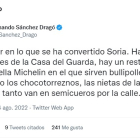 Primero de los tres tweets del hilo de Sánchez Dragó sobre Soria. HDS