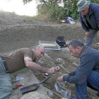 Trabajos arqueológicos que se están llevando a cabo en Herrera de Pisuerga.-EL MUNDO