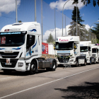 Camiones aparcados junto al alto de la Dehesa para la celebración de San Cristóbal en Soria, trasladada a este sábado.