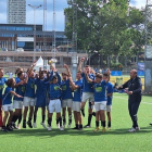 Los jugadores del CD Murchante infantil celebran su victoria en la Gothia Cup.