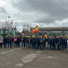 Agricultores sorianos en la tractorada de Valladolid.
