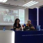 La directora general de FOES, María Ángeles Fernández, y el autor del informe, el doctor en Economía José Antonio Herce.
