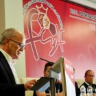 El presidente de la Territorial, Marcelino Maté, durante la Asamblea Extraordinaria celebrada esta tarde.