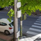 Medidor de la calidad del aire en la calle Mariano Vicén de Soria.