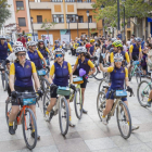 El movimiento Pedalovida a su llegada a la plaza de las Mujeres.