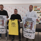 Fran García Lacarra, Manu Salvador, Carlos Heras 'Litos', Sergio Frías y Jordi Lluelles durante la presentación de la fase de ascenso a Plata que arranca el viernes en el Sanan.