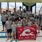 Los integrantes del Club de Natación Soriano que compitieron en Segovia