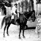 Una caballista en los años 50.