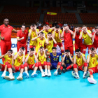 Selección española del voleibol Sub-18 que está disputando el Campeonato de Europa en Bulgaria.