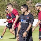 El preparador físico del Numancia, David Ramos 'Corrus', durante el primer día de pretemporada del equipo.