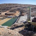 Obras en la presa de San Pedro Manrique.