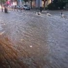 Efecto de la tormenta en la calle Alfonso VIII de Soria