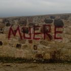 Escrito con amenazas de muerte en las instalaciones de la granja de Cidones (Soria).