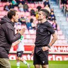 Aitor Calle en el partido de la pasada jornada en el que fue expulsado.
