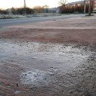 Charco helado en la capital soriana.