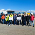 Concentración de los trabajadores de Losán este lunes 17 de enero.