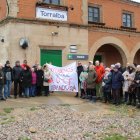 Concentración de los vecinos afectados del poblado ferroviario de Torralba, este fin de semana.