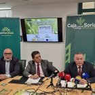 Miguel Latorre, Carlos Martínez y Anselmo García, en la presentación del programa 'Transformación digital del medio rural'.