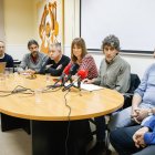 Delegados del comité de empresa y de la Junta de Personal del Ayuntamiento de Soria, hoy en rueda de prensa.