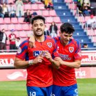 Jony y Teijeira en un partido del Numancia.
