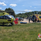 Rescate en helicóptero del herido en el accidente de moto.