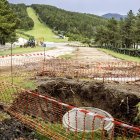 Obras de inicio de las obras en el Punto de Nieve de Santa Inés.