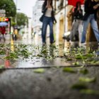 La tormenta dejó inundados ciertos puntos de la ciudad