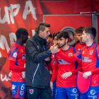 Pablo Ayuso en la previa de un encuentro del Numancia de la pasada temporada.