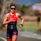 Marina Muñoz en una prueba en el segmento de carrera a pie.